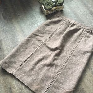 Size 16 Vintage Mid Length Brown Wool Skirt